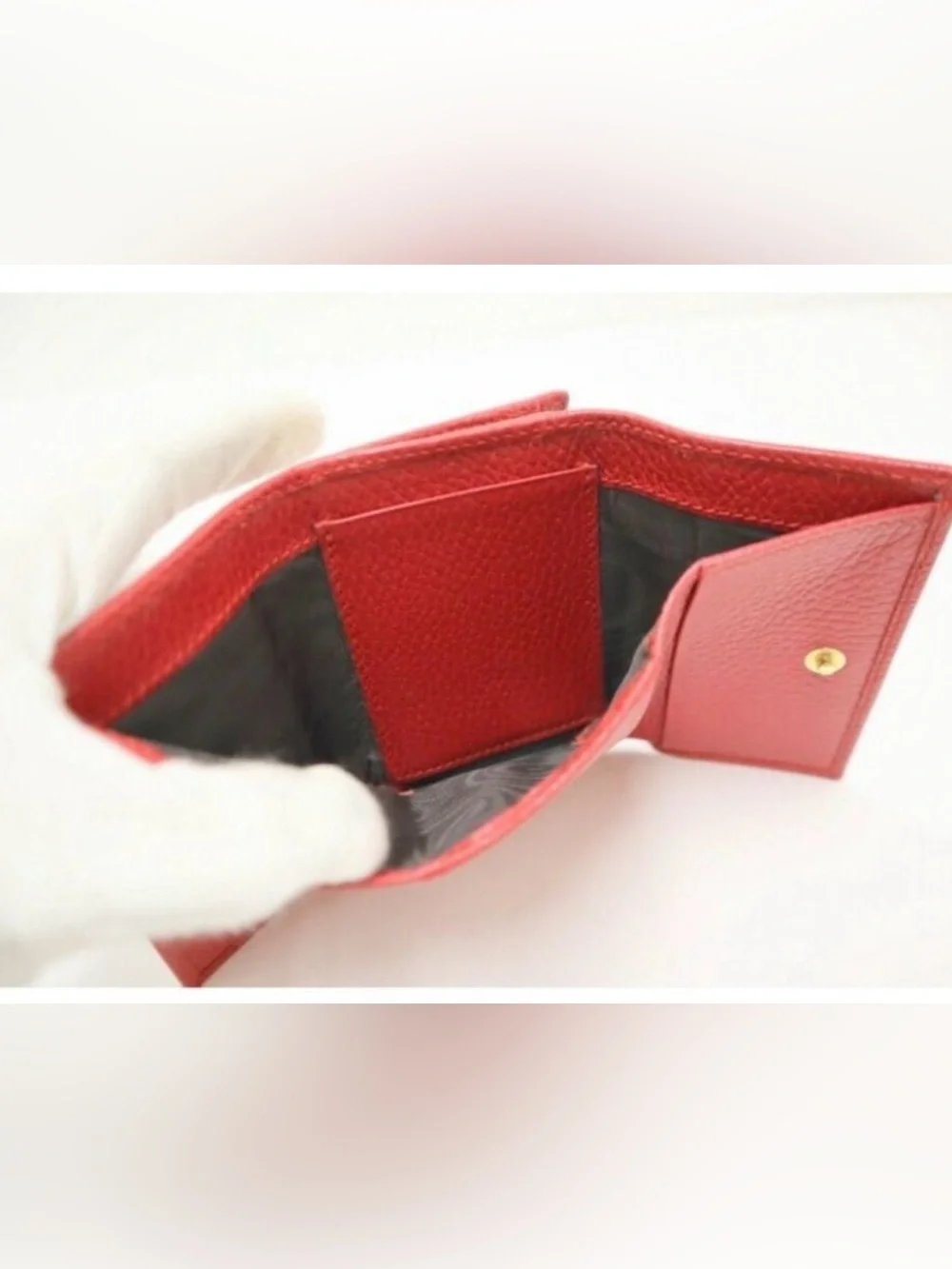 Gucci Compact Wallet Trifold Marmont Leather red